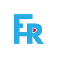 letter fhr simple geometric line logo vector