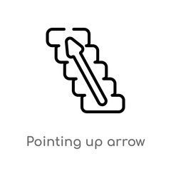 outline pointing up arrow vector icon. isolated black simple line element illustration from user interface concept. editable vector stroke pointing up arrow icon on white background