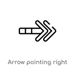 outline arrow pointing right vector icon. isolated black simple line element illustration from user interface concept. editable vector stroke arrow pointing right icon on white background