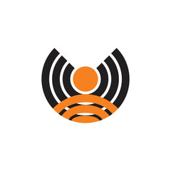 abstract letter u stripes circle signal design logo vector © ismanto