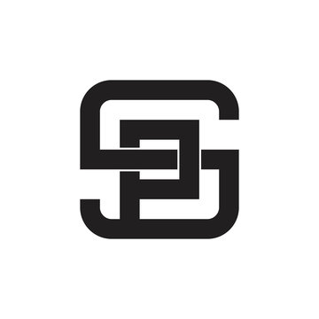 letters sp linked geometric line logo vector