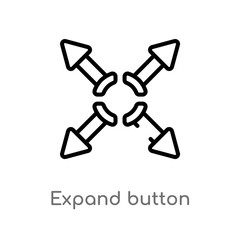 outline expand button vector icon. isolated black simple line element illustration from user interface concept. editable vector stroke expand button icon on white background