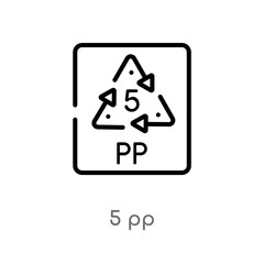 outline 5 pp vector icon. isolated black simple line element illustration from user interface concept. editable vector stroke 5 pp icon on white background
