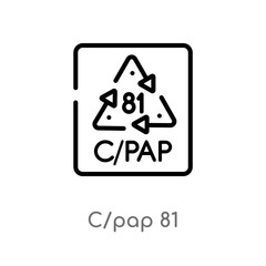 outline c/pap 81 vector icon. isolated black simple line element illustration from user interface concept. editable vector stroke c/pap 81 icon on white background