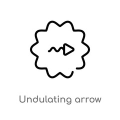 outline undulating arrow vector icon. isolated black simple line element illustration from user interface concept. editable vector stroke undulating arrow icon on white background