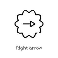 outline right arrow vector icon. isolated black simple line element illustration from user interface concept. editable vector stroke right arrow icon on white background