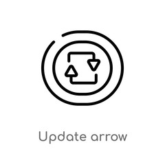outline update arrow vector icon. isolated black simple line element illustration from user interface concept. editable vector stroke update arrow icon on white background