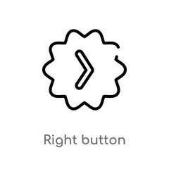 outline right button vector icon. isolated black simple line element illustration from user interface concept. editable vector stroke right button icon on white background