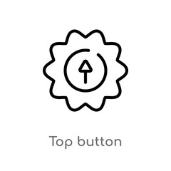 outline top button vector icon. isolated black simple line element illustration from user interface concept. editable vector stroke top button icon on white background
