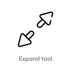 outline expand tool vector icon. isolated black simple line element illustration from user interface concept. editable vector stroke expand tool icon on white background