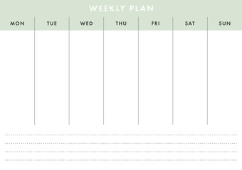 Printable A4 Basic Weekly Planner (Live Stroke Path)