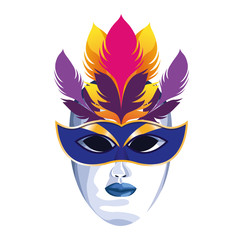 mask with feathers
