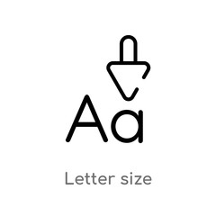 outline letter size vector icon. isolated black simple line element illustration from user interface concept. editable vector stroke letter size icon on white background