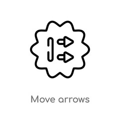 outline move arrows vector icon. isolated black simple line element illustration from user interface concept. editable vector stroke move arrows icon on white background