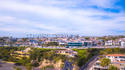 Fototapeta na wymiar Aerial Views of California Beach Town