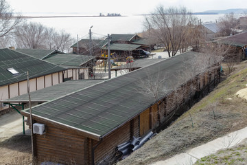 view of the rural wooden house in the village