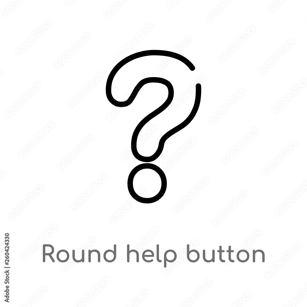 Poster outline round help button vector icon. isolated black simple line element illustration from user int