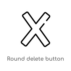 Obraz premium outline round delete button vector icon. isolated black simple line element illustration from user interface concept. editable vector stroke round delete button icon on white background