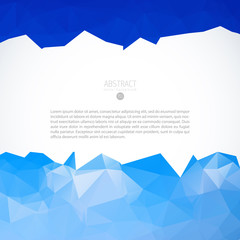 Blue triangle background banner brochure template