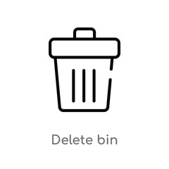 outline delete bin vector icon. isolated black simple line element illustration from user interface concept. editable vector stroke delete bin icon on white background
