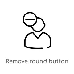 outline remove round button vector icon. isolated black simple line element illustration from user interface concept. editable vector stroke remove round button icon on white background