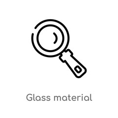 outline glass material vector icon. isolated black simple line element illustration from user interface concept. editable vector stroke glass material icon on white background