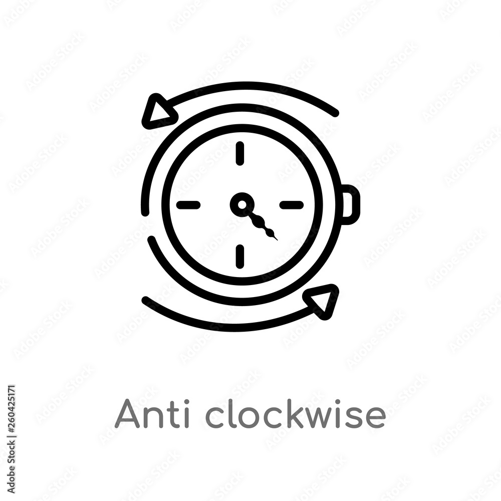 Poster outline anti clockwise vector icon. isolated black simple line element illustration from user interf