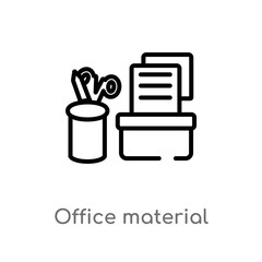 outline office material vector icon. isolated black simple line element illustration from user interface concept. editable vector stroke office material icon on white background