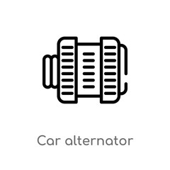 outline car alternator vector icon. isolated black simple line element illustration from car parts concept. editable vector stroke car alternator icon on white background