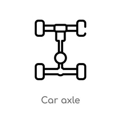 outline car axle vector icon. isolated black simple line element illustration from car parts concept. editable vector stroke car axle icon on white background