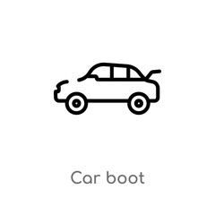 outline car boot vector icon. isolated black simple line element illustration from car parts concept. editable vector stroke car boot icon on white background