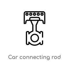 outline car connecting rod vector icon. isolated black simple line element illustration from car parts concept. editable vector stroke car connecting rod icon on white background