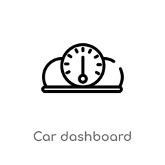 outline car dashboard vector icon. isolated black simple line element illustration from car parts concept. editable vector stroke car dashboard icon on white background