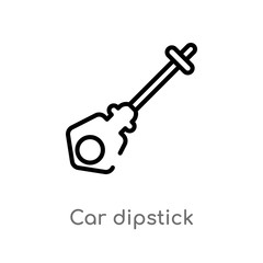 outline car dipstick vector icon. isolated black simple line element illustration from car parts concept. editable vector stroke car dipstick icon on white background