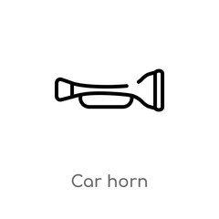 outline car horn vector icon. isolated black simple line element illustration from car parts concept. editable vector stroke car horn icon on white background