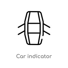 outline car indicator vector icon. isolated black simple line element illustration from car parts concept. editable vector stroke car indicator icon on white background