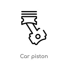 outline car piston vector icon. isolated black simple line element illustration from car parts concept. editable vector stroke car piston icon on white background