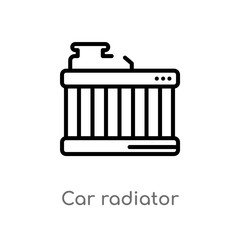 outline car radiator vector icon. isolated black simple line element illustration from car parts concept. editable vector stroke car radiator icon on white background