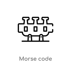 outline morse code vector icon. isolated black simple line element illustration from communication concept. editable vector stroke morse code icon on white background © zaurrahimov