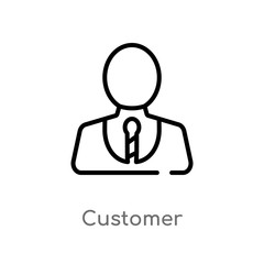 outline customer vector icon. isolated black simple line element illustration from customer service concept. editable vector stroke customer icon on white background