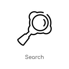 outline search vector icon. isolated black simple line element illustration from customer service concept. editable vector stroke search icon on white background
