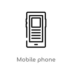 outline mobile phone vector icon. isolated black simple line element illustration from customer service concept. editable vector stroke mobile phone icon on white background