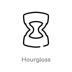 outline hourglass vector icon. isolated black simple line element illustration from customer service concept. editable vector stroke hourglass icon on white background