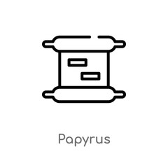 outline papyrus vector icon. isolated black simple line element illustration from education 2 concept. editable vector stroke papyrus icon on white background