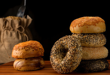 Stack of bagels 