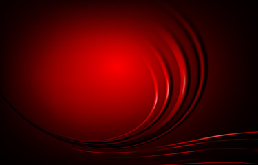Abstract red design with smooth abstract geometric oval lines