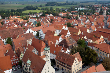 Fototapeta na wymiar Nordlingen Germany, view across old town to surrounding countryside