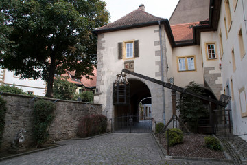 Rothenburg ob der Tauber Germany, city scene including traditional house