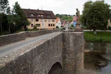 Tauberrettersheim Germany, the Tauber Bridge was built in 1733