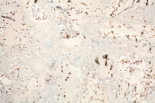 Light Beige Surface Of The Cork Wood Tile Closeup, White And Brown Mottled Texture Background, Abstract Gray Color Decorative Spotted Pattern, Dark Stains On Light Backdrop, Marmoreal Stone Art Design